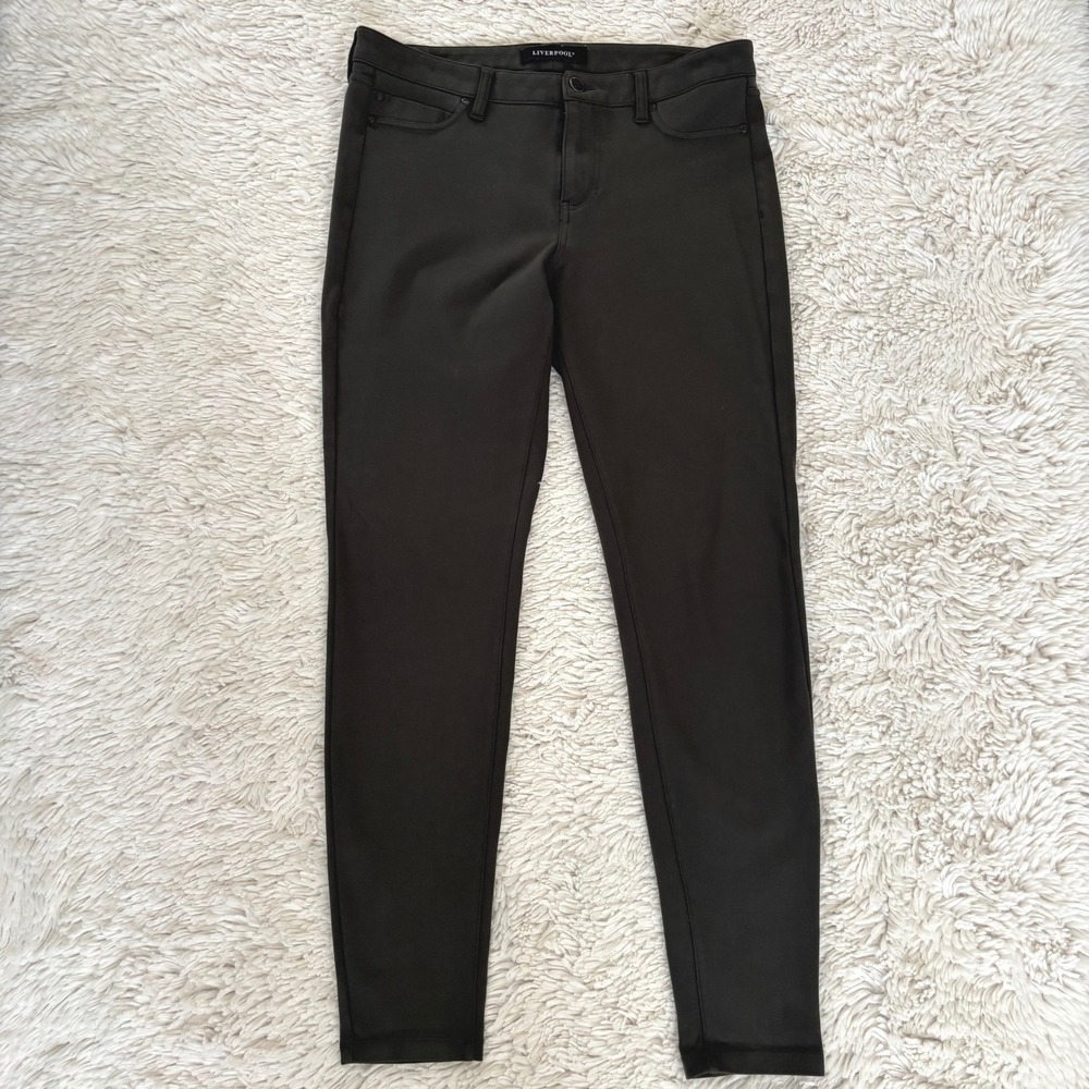 Liverpool Peat Green Gray Madonna Skinny Jegging Pants Women's Size 8 29" Waist